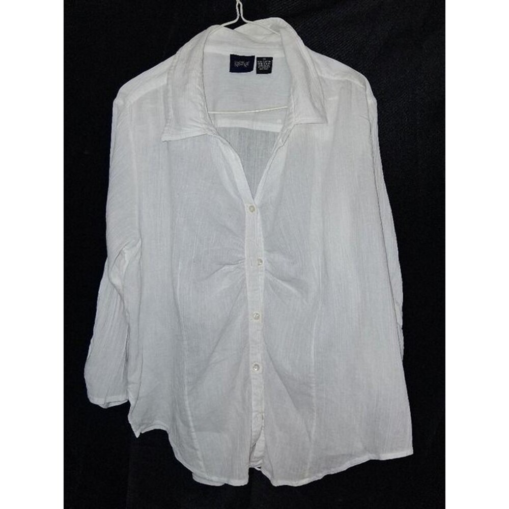 KRAZY Kat White 3/4 Sleeve Blouse Size 3X